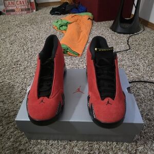 Jordan Men's Bold Red and Black Sneakers